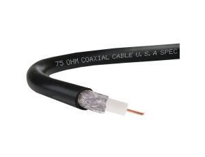 Przewód antenowy zewnętrzny żelowany 75ohm RG 6 1,0/4,8/7,0 Cu czarny /50m/