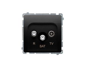 SIMON BASIC Gniazdo antenowe RTV-SAT do ramki czarny mat BMZAR-SAT1.3/1.01/49