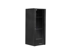 Szafa stojąca RACK 19 42U 800x800mm drzwi szklane wyposażona czarna GTS