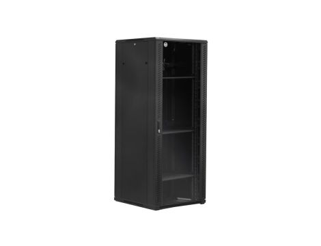 Szafa stojąca RACK 19 42U 800x800mm drzwi szklane wyposażona czarna GTS