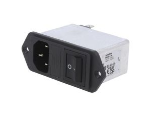 Złącze zasilające AC męskie 1A 250VAC C14 (E) 7,5mH FN282-1-06