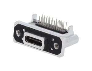 Gniazdo USB C THT kątowe 90 USB 3.1 IP67 złocony 5A MUSBR-M1C1-30