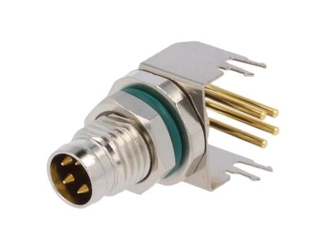 M8S-04PMMR-SF8001 Złącze M8 męski 4PIN kątowe 90 gniazdo 4A IP68 30V metal