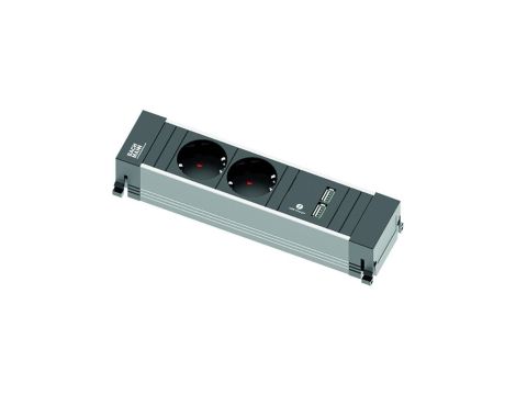 BACHMANN POWER FRAME Small 2x gniazdo z uziemieniem 1x ładowarka USB