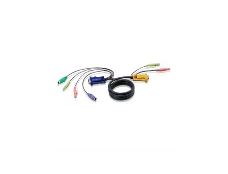 ATEN 2L-5303P Kabel KVM VGA, PS/2 i audio, czarny, 3 m