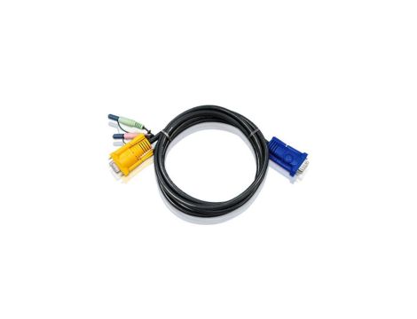 ATEN 2L-5203A Kabel połączeniowy KVM 3 m z audio, czarny, 3 m