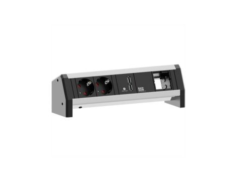 BACHMANN DESK 2x gniazdo z uziemieniem 1x ładowarka USB 1x ABD