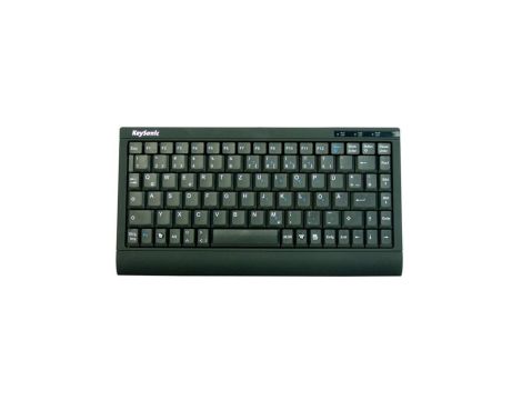 Mini klawiatura KeySonic ACK-595 C+, czarna, układ US, adapter USB + PS/2
