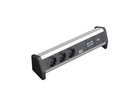 Biurko BACHMANN 3x gniazdo z uziemieniem, 2xCAT6, 1xUSB 3.0