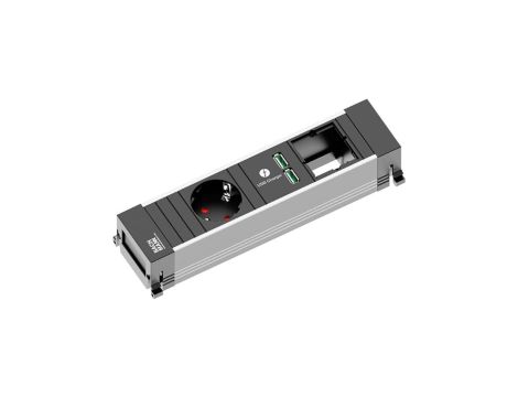 BACHMANN POWER FRAME Small 1x gniazdo z uziemieniem 1x ładowarka USB 1x ABD