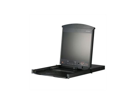 Przełącznik KVM ATEN KL1508AN, 48 cm TFT, VGA, PS/2-USB over Kat 5, 8 portów, niemiecki układ klawiatury