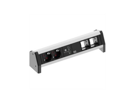 BACHMANN DESK 2x gniazdo z uziemieniem 1x ładowarka USB 2x ABD GST18