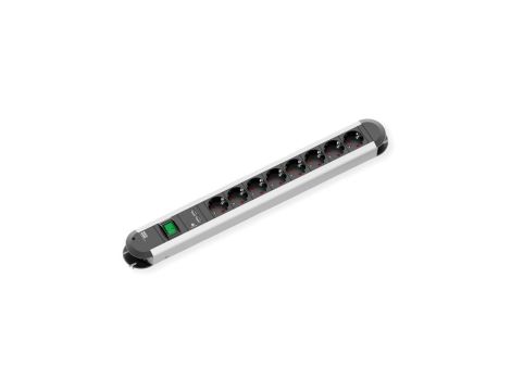 Listwa zasilająca BACHMANN PRIMO 8x gniazdo z uziemieniem, 2x port ładowania USB, z wyłącznikiem, 1,75 m