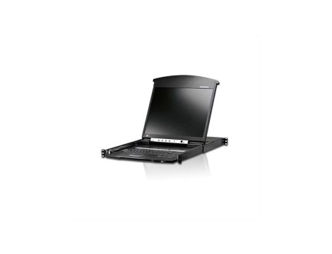 Przełącznik KVM Over-IP ATEN KL1516AiN, TFT 48 cm, VGA, PS/2-USB przez Cat 5, 16 portów, niemiecki układ klawiatury
