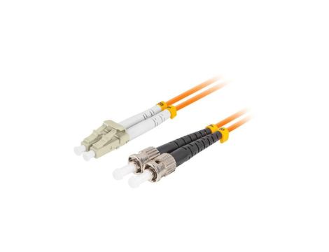 Patchcord światłowodowy FO MM ST/UPC-LC/UPC duplex OM2 50/125 pomarańczowy 10m LANBERG