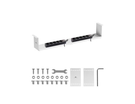 Kompaktowy organizer podbiurkowy na kable Maclean, max. obciążenie 5kg, biały, MC-107 W