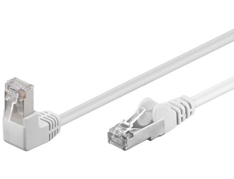 CAT 5eKabel łączący 1x 90 pod kątem,F/UTP, biały - Długość kabla 0.5 m