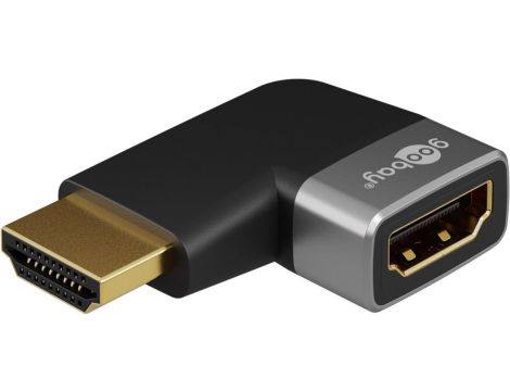Adapter HDMI™ kątowy 90 poziomy, 8K @ 60 Hz, pozłacany