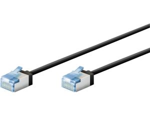 Ultra-elastyczny CAT 6A kabel krosowy, slim, U/FTP, czarny - Długość kabla 2 m