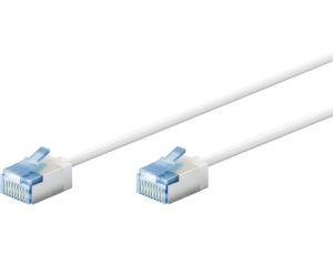 Ultra-elastyczny CAT 6A kabel krosowy, slim, U/FTP, biały - Długość kabla 2 m