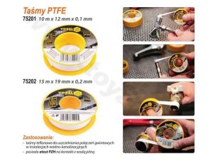 VOREL TAŚMA TEFLONOWA 12m x 12mm x 0,1mm   75201