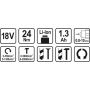STHOR WIERTARKO-WKRĘTARKA UDAROWA AKUMULATOR Li-Ion 18V   78974 - 3