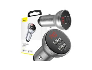 ŁADOWARKA SAMOCHODOWA Baseus Digital Display CCBX-0S 24W 4.8A 2x USB-A SZARA