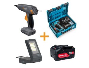 Zestaw narzędzi zszywacz J-550 + pistolet MG5011 + lampa Basic Connect + akumulator Starmix