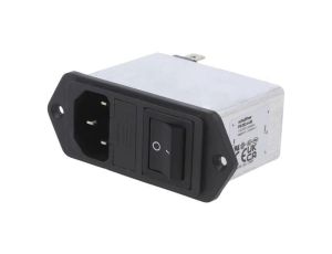 Złącze zasilające AC męskie 4A 250VAC C14 (E) 1mH FN283-4-06