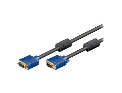 Kabel D-Sub 15-PIN HD gniazdo,D-Sub 15-PIN HD wtyk 1,8m czarny 93613