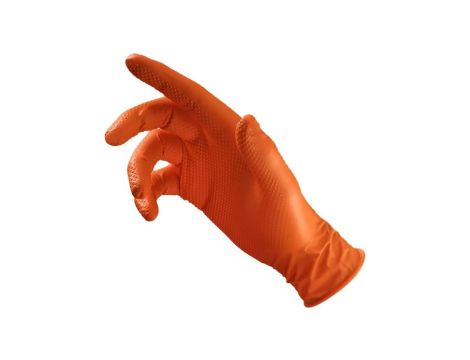 RĘKAWICE NITRYLOWE WZMACNIANE MONKEY POMARAŃCZOWE 50SZT. XL