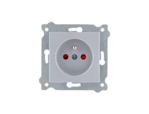 Gniazdo z uziemieniem i przesłonami torów prądowych (typ E) Srebrny 242/10E EXEN