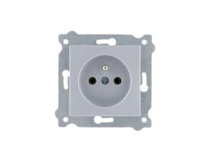 Gniazdo z uziemieniem (Typ E) Srebrny 241/10E EXEN