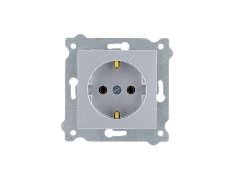 Gniazdo z uziemieniem Schuko 2P+E Srebrny 237/10E EXEN