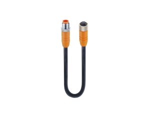Kabel konfekcjonowany jednostronnie złącze M12 żeńskie proste 8-pinowe kodowanie A ekranowany czarny PUR RKTS 8-299/10 M