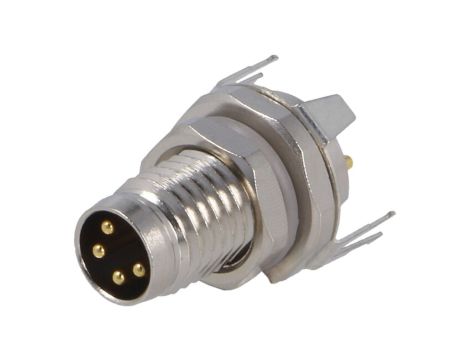 Złącze okrągłe M8 męskie proste montaż THT 4pin 30V T4040034041-000