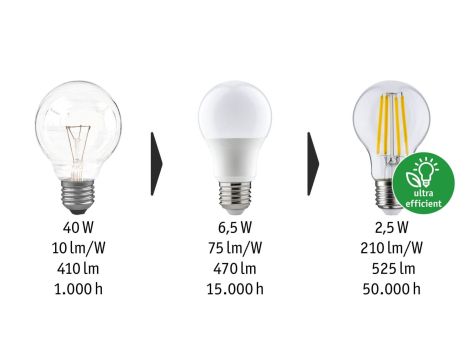 Źródło światła LED G45 E27 525lm 2,5W 3000K 230V przeźroczysty / szkło - 5