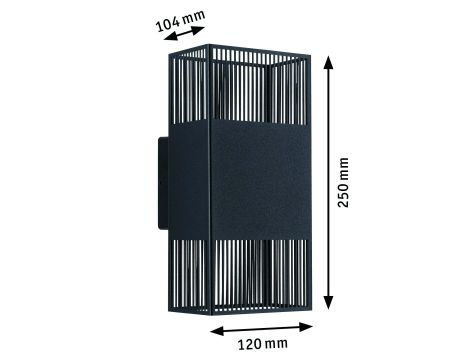 Oprawa elewacyjna THARIN LED 2 X 3,7W 640lm 3000K IP44 230V czarny / metal - 7
