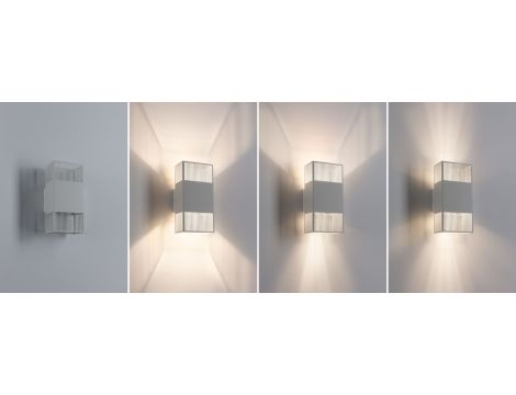 Oprawa elewacyjna THARIN LED 2 X 3,7W 640lm 3000K IP44 230V biały / metal - 3