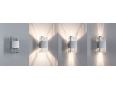 Oprawa elewacyjna THARIN LED 2 X 3,7W 640lm 3000K IP44 230V srebrny / metal - 3