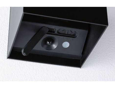 Mobilna lmapa ścienna NYARA LED z czujnikiem 2x1W góra/dół 3000K 2x165lm USB-C Aku IP44 czarny / aluminium / tworzywo sztuczne - 10