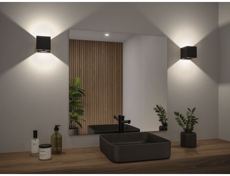 Mobilna lmapa ścienna NYARA LED z czujnikiem 2x1W góra/dół 3000K 2x165lm USB-C Aku IP44 czarny / aluminium / tworzywo sztuczne - 13