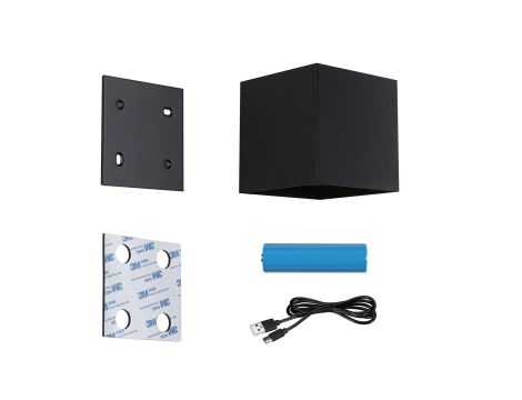 Mobilna lmapa ścienna NYARA LED z czujnikiem 2x1W góra/dół 3000K 2x165lm USB-C Aku IP44 czarny / aluminium / tworzywo sztuczne - 6