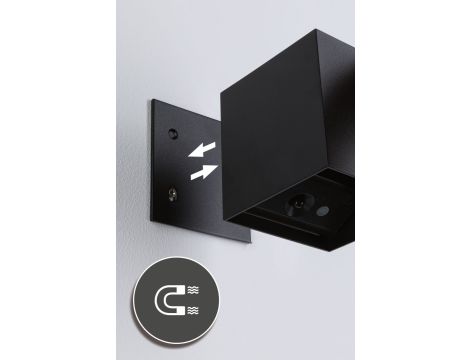 Mobilna lmapa ścienna NYARA LED z czujnikiem 2x1W góra/dół 3000K 2x165lm USB-C Aku IP44 czarny / aluminium / tworzywo sztuczne - 8