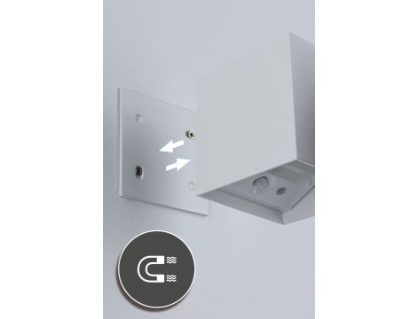 Mobilna lmapa ścienna NYARA LED z czujnikiem 2x1W góra/dół 3000K 2x165lm USB-C Aku IP44 biały / aluminium / tworzywo sztuczne - 8