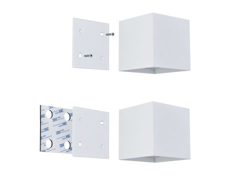 Mobilna lmapa ścienna NYARA LED z czujnikiem 2x1W góra/dół 3000K 2x165lm USB-C Aku IP44 biały / aluminium / tworzywo sztuczne - 9