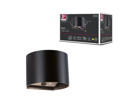 Mobilna lmapa ścienna NYORA LED z czujnikiem 2x1W góra/dół 3000K 2x165lm USB-C Aku IP44 czarny / aluminium / tworzywo sztuczne - 14