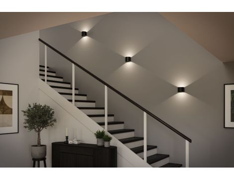 Mobilna lmapa ścienna NYORA LED z czujnikiem 2x1W góra/dół 3000K 2x165lm USB-C Aku IP44 czarny / aluminium / tworzywo sztuczne - 4