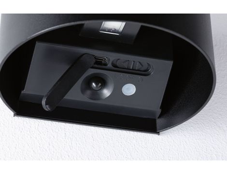 Mobilna lmapa ścienna NYORA LED z czujnikiem 2x1W góra/dół 3000K 2x165lm USB-C Aku IP44 czarny / aluminium / tworzywo sztuczne - 11