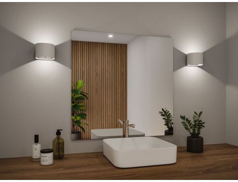 Mobilna lmapa ścienna NYORA LED z czujnikiem 2x1W góra/dół 3000K 2x165lm USB-C Aku IP44 biały / aluminium / tworzywo sztuczne - 11